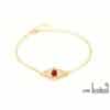 Bracelet ambre argent doré lotus – Image 2