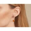 Boucles d'oreilles ambre argent doré – Image 2