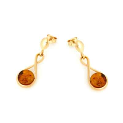 Boucles d'oreilles ambre argent doré
