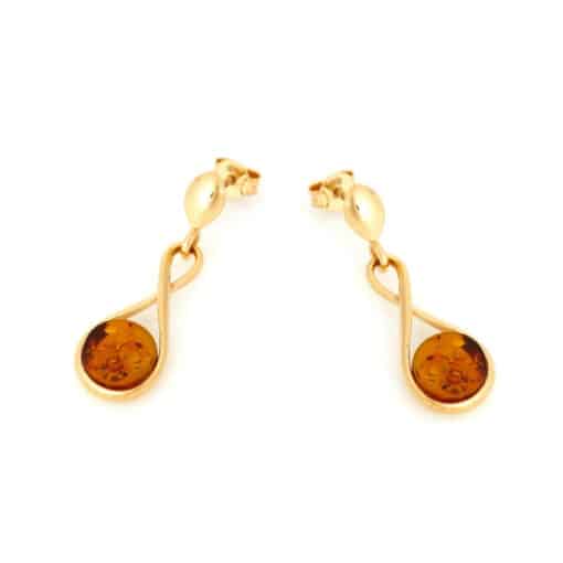 Boucles d'oreilles ambre argent doré