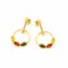 Boucles d'oreilles ambre multicolore argent doré
