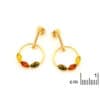 Boucles d'oreilles ambre multicolore argent doré – Image 2