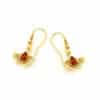 Boucles d'oreilles ambre argent doré ginkgo
