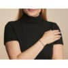 Bracelet ambre cognac goutte argent rhodié – Image 2