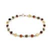 Bracelet ambre multicolore argent rhodié