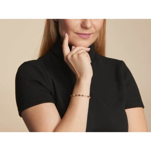 Bracelet ambre multicolore argent rhodié – Image 2