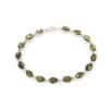 Bracelet ambre vert ovale argent rhodié