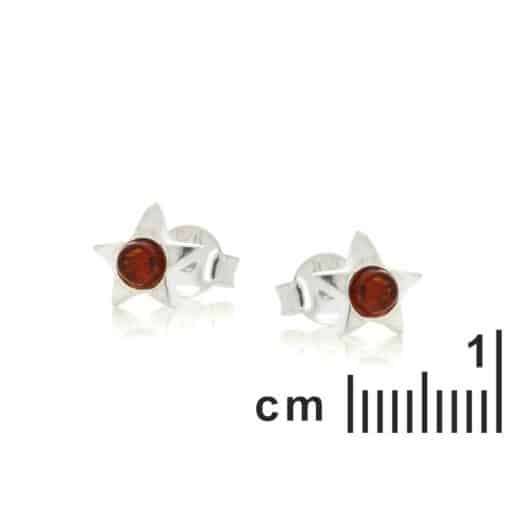 Clous d'oreilles étoile ambre argent rhodié – Image 2