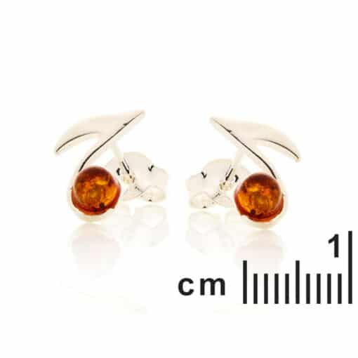 Clous d'oreilles note de musique ambre argent rhodié – Image 2