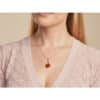 Collier ambre cognac argent doré – Image 2