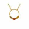 Collier ambre multicolore argent doré