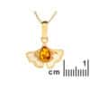 Pendentif ambre argent doré ginkgo – Image 2