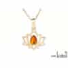 Pendentif ambre argent doré lotus – Image 2