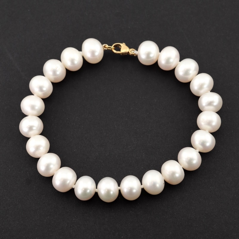 Bracelet en perles de culture fermoir or – Image 2