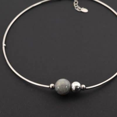 Collier labradorite et argent