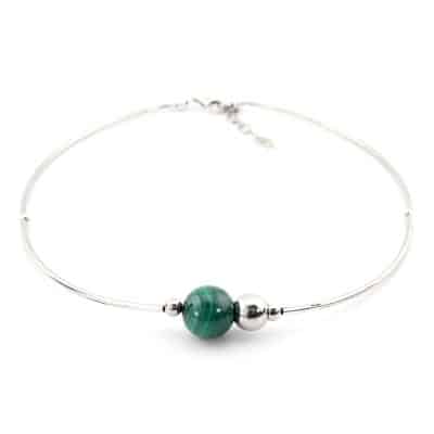 Collier malachite et argent 925