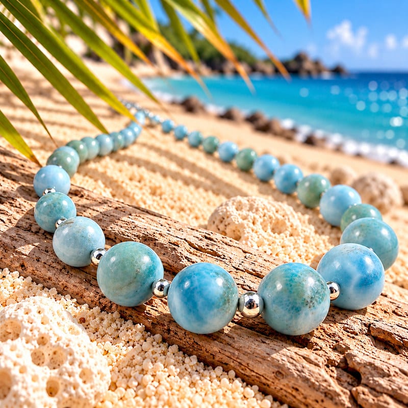 Collier larimar 01 - Bijouterie Azurite Bergerac